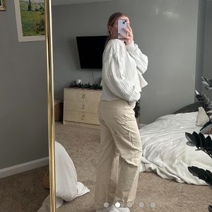 Princess Polly cream carpenter pants